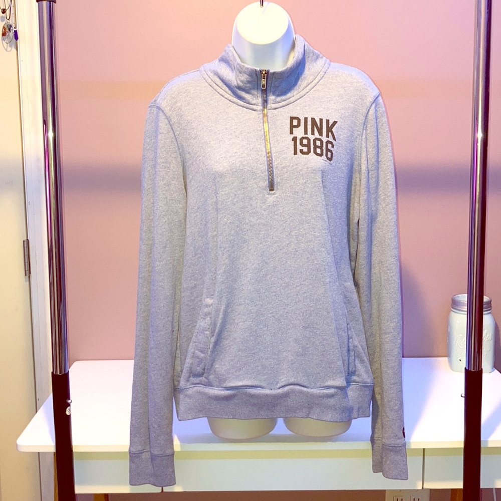 PINK half zip pullover hoodie